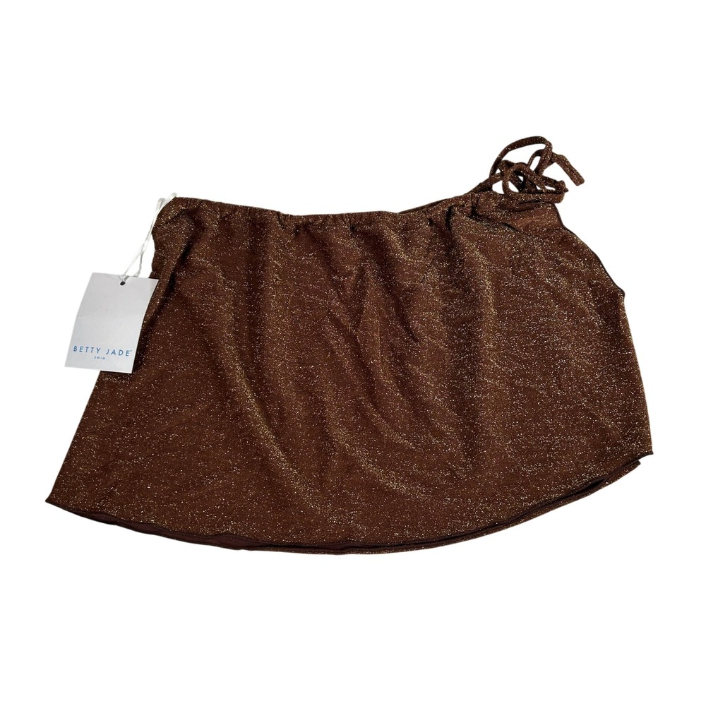 Betty Jade Swim Brown Lurex Foil Skirt Swim Coverup Medium 12575SR-CAPC